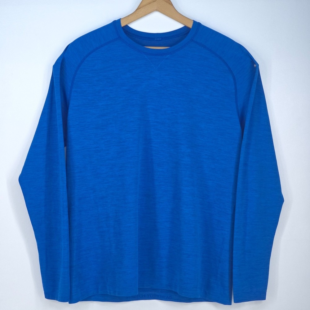 Lululemon Metal Vent Tech Long Sleeve Shirt Mens XL Blue Heathered Space Dye